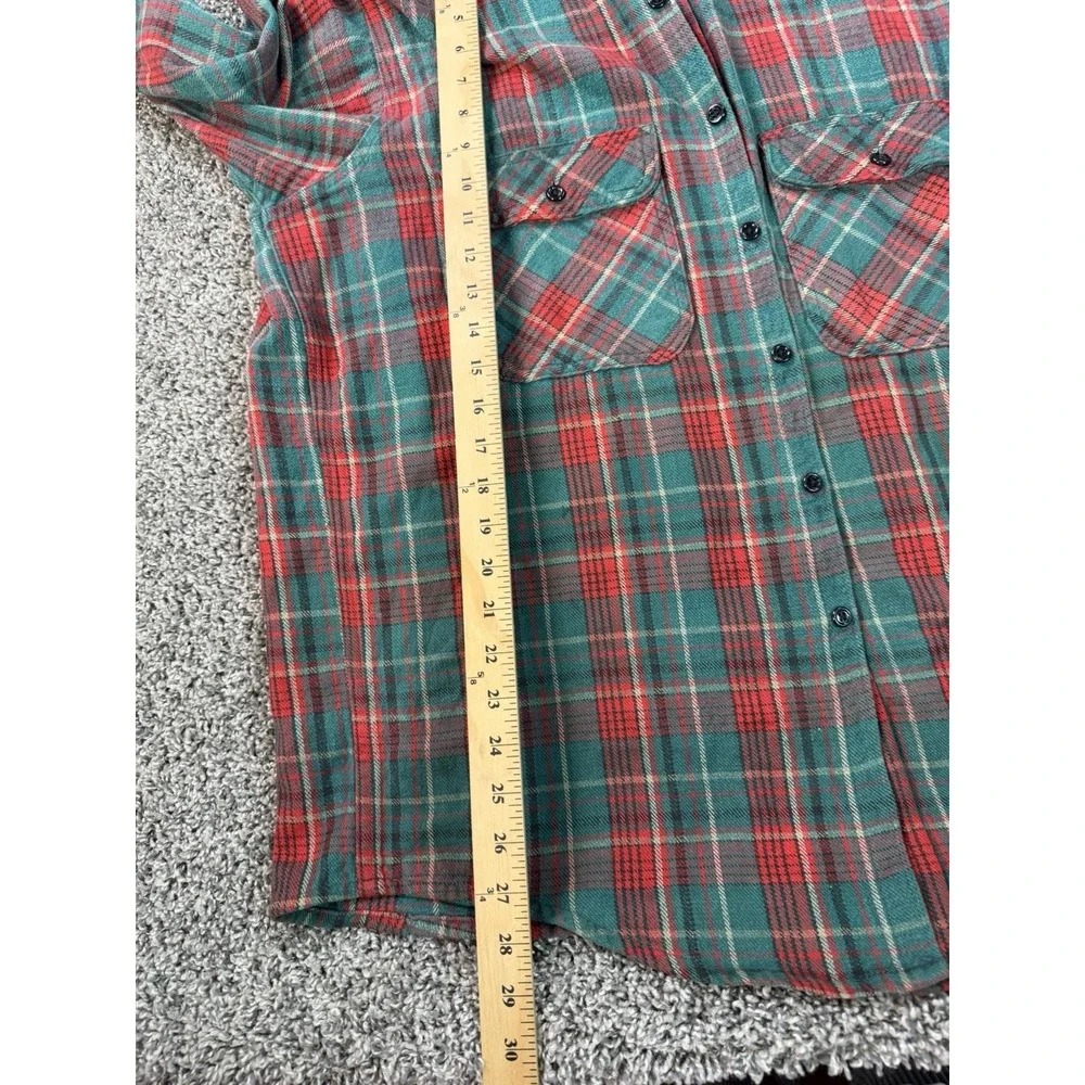 Vintage Dakota Five Brother Flannel Button Down Shirt Men's Size Large Green